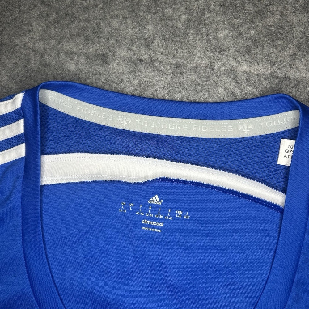 Adidas Women's Large Impact Montreal 2013 Mls Blue Soccer Jersey V Neck - Picture 9 of 12